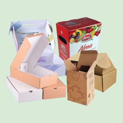 Corrugated cardboard boxes and shipping containers